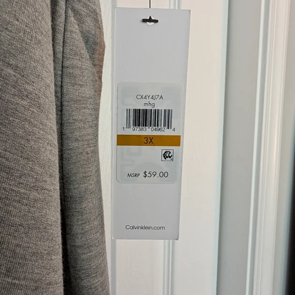 Calvin Klein Gray Dress Sweatshirt Material with Hood 3x NWT - Picture 3 of 5
